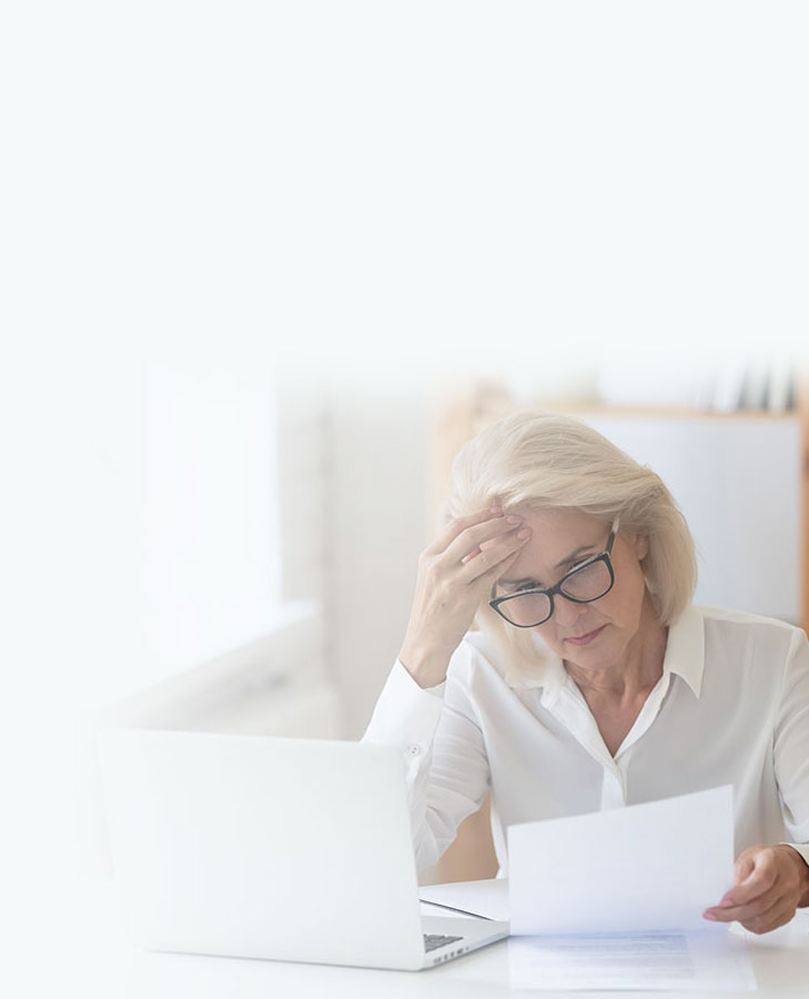 woman unhappy at desk